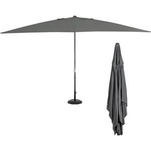 BAKAJI Ombrellone Rotondo da Giardino Palo Centrale Diametro 3 Mt Palo Acciaio Chiusura a Carrucola Sistema Air Vent Arredamento Esterno Gazebo Piscina Giardino Terrazzo Ambienti Esterni (Grigio)