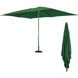 BAKAJI Ombrellone Rettangolare 3 x 4 Metri da Giardino con Palo Centrale in Metallo, Sistema Air Vent Anti Ribaltamento, Arredamento Esterno con 8 Ribs Stecche, Gazebo, Piscina, Terrazzo (Full Verde)