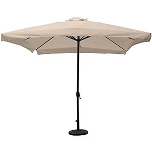 BAKAJI Ombrellone da Giardino 3x3 Mt Palo Centrale in Acciaio Struttura 8 Stecche Sistema Air Vent Arredamento Gazebo Piscina Terrazzo Ambienti Esterni Tortora