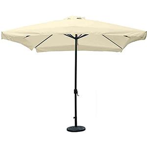 BAKAJI Ombrellone da Giardino 3x3 Mt Palo Centrale in Acciaio Struttura 8 Stecche Chiusura a Carrucola Sistema Air Vent Arredamento Esterno Gazebo Piscina Giardino Terrazzo Ambienti Esterni Beige