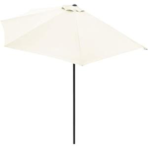 BAKAJI Ombrellone Mezzaluna a Parete da Giardino Grandezza 270 cm, Parasole a Muro da Esterno con Copertura Waterproof e 5 Ribs Stecche, Ideale per Bar, Ristorante, Patio, Balcone (Grigio)