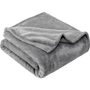GRIFEMA Coperta Plaid Pile di Flanella 130 x 160 cm, Grigio - Coperta Calda per Letto e Divano, Ottima per Inverno