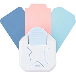 Vaessen Creative Perforatore per Angoli Diaro 3-in-1-Journaling, Accessori Creativi per la Creazione di Biglietti-Taglierina Angolare per Linguette, Etichette, Scrapbook e Diari, Bianco-Blu, ø7 mm