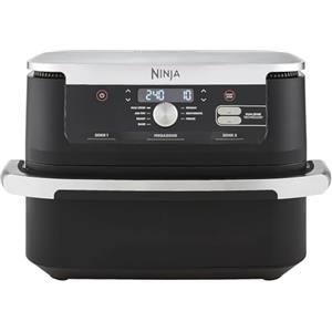 Ninja Foodi FlexDrawer, Friggitrice ad Aria, Doppia Zona, Separatore Rimovibile, Cassetto da 10.4L, 7 in 1, Componenti Antiaderenti Lavabili in Lavastoviglie, Nero/Rame, AF500EUCP