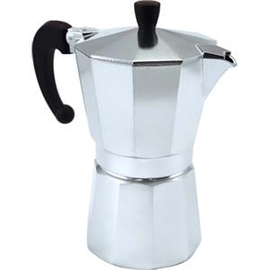 Fackelmann Caffettiera Moka da 6 tazze, per caffè aromatico ed intenso, realizzata in robusto alluminio, con beccuccio anti-goccia e manico ergonomico antiscottatura, Linea Easyprepare