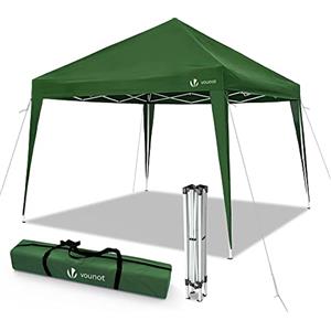 VOUNOT® Gazebo Pieghevole da Giardino 3x3 M, Mercato Tenda Pop up con 4 Sacchi di Sabbia di Peso e Sacca di Trasporto, Verde