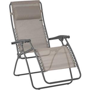 LAFUMA MOBILIER Sedia a sdraio reclinabile Relax, Pieghevole e regolabile, Sistema di sospensione con lacci, RSXA, Texplast, Colore: castagna, LFM2045-9147