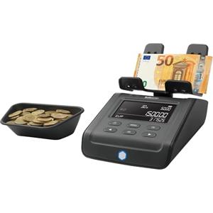 Safescan 6175 Macchina contasoldi che conta monete, banconote, buoni e gettoni, Contamonete con riconoscimento automatico del rotolo di monete, Bilancia che memorizza i risultati di ogni conteggio