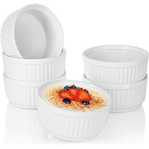 COM-FOUR® 6x pirofile per soufflé - ciotole per ragù in ceramica - pirofile resistenti al forno - ciotole per dessert lavabili in lavastoviglie - recipienti in ceramica 250 ml