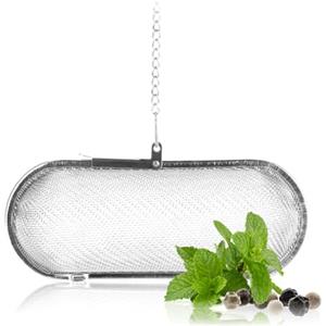 COM-FOUR® colino da tè in acciaio inox 304, lavabile in lavastoviglie - infusore da tè da 11 cm per tè sfuso, spezie ed erbe - filtro da tè a maglie fini con catena - colino per erbe