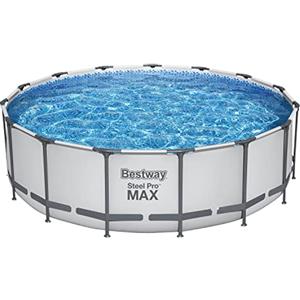 Bestway 56438-5 Set Piscina Fuori Terra Steel Pro MAX Rotonda da 457x122 cm