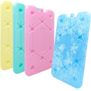 com-four® 4X Blocchi refrigeranti Piatti per Borsa Termica - Ghiaccio per Borse Termiche - ghiacci Borsa frigo Colorati (4 Pezzi - Medio)