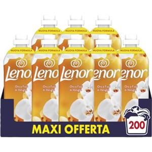 Lenor Ammorbidente Lavatrice Concentrato, 200 Lavaggi (8X25), Oro E Fiori Di Vaniglia, Freschezza Di Lunga Durata E Morbidezza Di Origine Vegetale, Lenzuola Profumate Fino A 1 Settimana