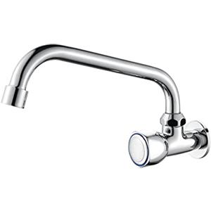 Ibergrif Ballet M18654 Rubinetto da Cucina a Muro, Miscelatore Lavello Vintage per Singolo Freddo, argento