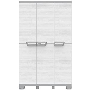 Terry - Sequoia 102A, Armadio Portascope a 3 Ante, Divisorio Verticale, 3 Ripiani Interni Regolabili, Effetto Legno, da Esterno e Interno Coperto, 102x39x172 cm