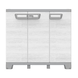 Terry - Sequoia 102B, Armadietto Basso a 3 Ante, Divisorio Verticale, 1 Ripiano Interno Regolabile, Effetto Legno, da Esterno e Interno Coperto, 102x39x93,5 cm