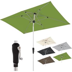 Doppler ombrellone per il giardino in alluminio I 220x140cm ombrellone rettangolare per balcone e terrazza I ombrellone inclinabile a manovella I ombrellone grande da giardino
