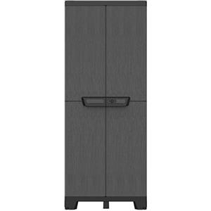 Terry - Ardesia 2680, Armadio a 2 Ante, 3 Ripiani Regolabili e Convertibili, Rifinitura Effetto Pietra, da Esterno e Interno Coperto, 68x39x172 cm