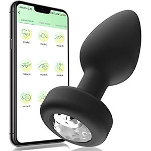 Girlove Plug Analis Dilatatori con vibrazioni per Coppia con APP Remote Control, Mini Vibratore per Stimolatore il Clitorideo Donna e Anali Maschio, Silicone Sex Toys con 10 Modalità, Durevole (a2)