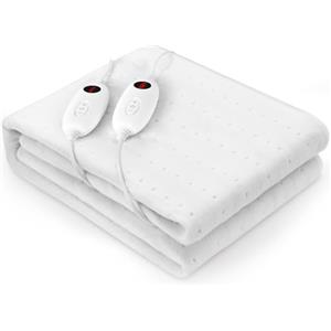TLGREEN Scaldaletto Matrimoniale 100W, 160x140 cm Sottocoperta Riscaldato Elettricha, Lavabile in Lavatrice, con 6 Temperature, Spegnimento Automatic, Termocoperta, Coperte da Letto Elettriche