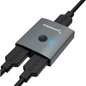 SABRENT Sdoppiatore HDMI Switch - HDMI Splitter 1 ingresso 2 uscite o 2 in 1 out, Supporta 4K, 2K, 3D per Xbox, PS5 PS4 PS3 Roku o HD TV Fire Stick (DA-HSW2)