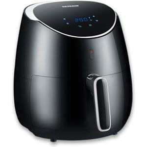 SEVERIN FR 2445 Friggitrice ad aria calda XXL 2000W da 5L, timer, regolazione temperatura, 8 programmi, Friggitrice ad aria con display touch, Friggitrice ad aria elettrica, Nero, 35 x 31.5 x 44 cm