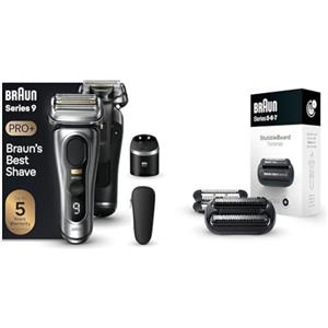 Braun Series 9 PRO +, Regolabarba Uomo, Rasoio Elettrico Barba + Braun EasyClick Rasoio Elettrico Barba Uomo, Rifinitore Barba