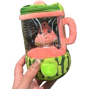 zoocco Carrot Blender Plush, My Carrot Mixie Plush Carrot Juicer Blender with Zipper Storage & Keychain, Dual-Purpose Carrot Mixer Decor & Fun Gift (Watermelon)