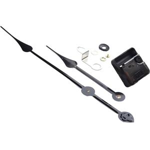 Vootnifig Kit di ricambio per meccanismo di movimento dell'orologio a lancette lunghe, silenzioso al quarzo, per orologi da parete grandi, 50-60 cm, riparazione fai da te (nero 2)