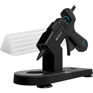 Cecotec Pistola Silicone Caldo con Base Protettiva Perfect Fix 20. 20W, Dimensione Compatta, Riscaldamento Ultrarrapido, Include 80 Bastoncini di 7mm di Diametro di Colla Trasparente, Fino a 180ºC