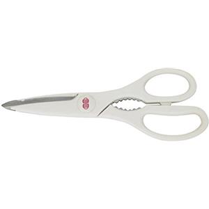 CUYDESA Forbici Cucina con schiaccianoci, Ver Portascopino, Bianco, 22 x 7,8 x 1,3 cm