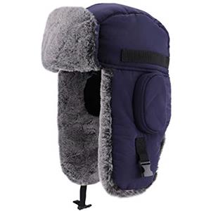 Gisdanchz Aviatore Cappello Russo Cappello Uomo con Paraorecchie Invernali Cappello Sci Ushanka Colbacco Invernale Impermeabile Russia Neve Berretto Cappelli Inverno Blu Reale