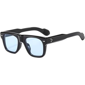 YAMEIZE Occhiali da Sole Rettangolari per Uomo Donna Quadrati Vintage con Montatura Spessi Retrò Occhiali Moda Anni '90 UV400 Protezione