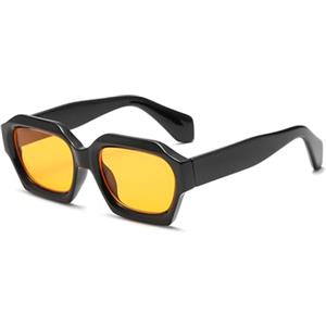 YAMEIZE Occhiali da sole Rettangolari per Donna Uomo Vintage Retrò Quadrati Occhiali da sole Montatura Spessa Occhiali Alla Moda Anni '90