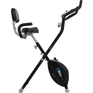 Cecotec Cyclette pieghevole con schienale DrumFit X-Bike Neo Pro. Schermo LCD, resistenza magnetica variabile, sella comfort e impugnature laterali, supporto per tablet e ruote