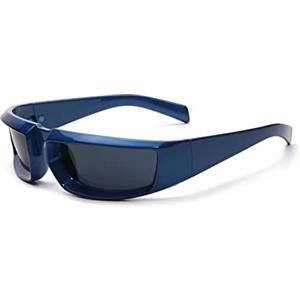 YAMEIZE Sportivi Occhiali da Sole Donna Avvolgenti-Moda Ciclismo Protezione UV400 Uomo Occhiali Blu
