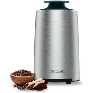 Cecotec Macinacaffè Elettrico e Spezie Titanmill 400 Steel. Potenza 200W, con Lame in Acciaio Inox, Capacità 70g, Sistema di Sicurezza, Basso Rumore, Coperchio Trasparente