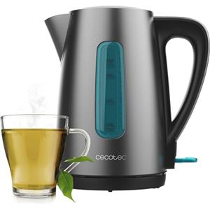 Cecotec Bollitore Elettrico da 1,7L Thermosense 210 Steel. 2200W, Corpo in Acciaio Inossidabile, Base Girevole 360º, Manico Ergonomico a Tocco Freddo, Indicatore Luminoso, Doppio Sistema di Protezione