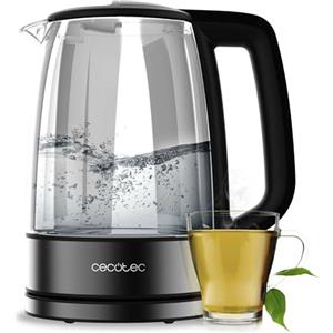 Cecotec Bollitore Elettrico per Acqua da 1,7 L ThermoSense 340 Clear. 2200W, Corpo in Vetro di Borosilicato di Alta Qualità, Indicatore Luminoso, Base con Rotazione a 360º, Sistema di Sicurezza