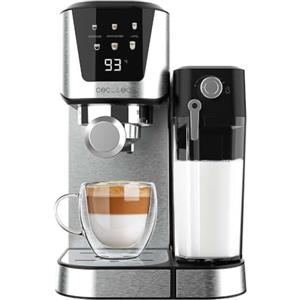 Cecotec Macchina da Caffè Semiautomatica Power Espresso 20 Cream. 1350W, Semiautomatica, 20 Bar, Thermoblock, Serbatoio Latte 700ml, Serbatoio Acqua 1L, Sistema Force Aroma