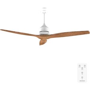 Cecotec - Ventilatori da Soffitto EnergySilence Aero 5270 White&BlackWood - 40 W, Diametro 132 cm, Telecomando, Timer Fino a 8 Ore, 6 Velocità, 3 Pale, Estate/Inverno, Altezza Regolabile