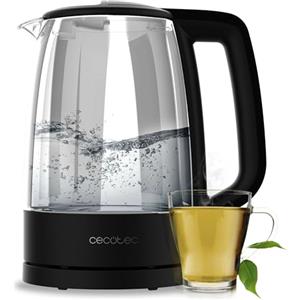 Cecotec Bollitore Elettrico per Acqua da 1,7 L ThermoSense 320 Clear. 2200W, Corpo in Vetro di Borosilicato di Alta Qualità, Indicatore Luminoso, Base con Rotazione a 360º, Sistema di Sicurezza