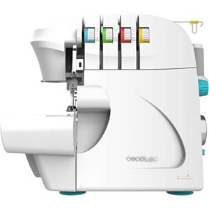 Cecotec Macchina da Cucire Tagliacuci BelleCouture OverLock. 1100 rpm di Velocità, Pressione del Piedino Regolabile, Trasporto Differenziale, Funzioni di Cucitura a 4 Fili e Kit di Accessori.
