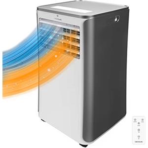 Cecotec Condizionatore Portatile con telecomando e pompa di calore ForceClima 9400 Soundless Heating. Riscaldamento insonorizzato 9000 BTU, display a LED, 5 modalità, deumidificazione, copertura 25 m2