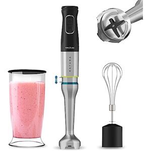 Cecotec Frullatore a immersione Katana TotalDestroy 1200xl Cream, 1200 W, 21 velocità e turbo, 4 fogli con titanio nero, antisalpaduras, piede extralargo, nave da 800 ml.