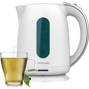 Cecotec Bollitore elettrico 1,7 Litri di capacità, Thermosense 180 White. 2200 W, riscaldamento rapido, filtro anticalcare, senza BPA e altri tossici, base girevole a 360°, recipiente senza fili