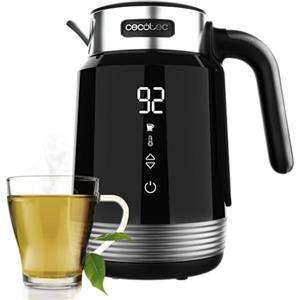 Cecotec Bollitore elettrico ThermoSense 600 Touch Black da 1,7 l. 2200 W, senza BPA, acciaio inossidabile e plastica di massima qualità, luce LED e luce di funzionamento, base a 360 gradi