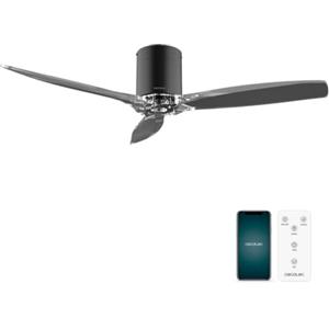 Cecotec - Ventilatori da Soffitto EnergySilence Aero 5285 BlackTransparent Connected - 40 W, Diametro 132 cm, App Control, Protezione IP44, Timer 8 Ore, 3 Pale, 6 Velocità, Estate/Inverno