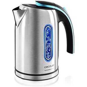 Cecotec ThermoSense 220 in acciaio, bollitore elettrico, senza BPA, 1630 W, base 360º, filtro anticalcare, doppio sistema di sicurezza, 1,2 litri