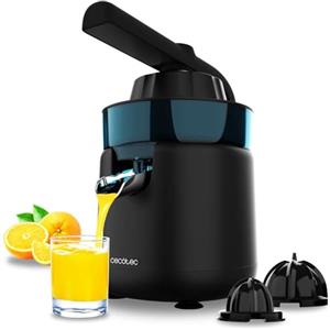 Cecotec Spremiagrumi Elettrico a Braccio Essentialvita Hyden 120. per Arance e Agrumi, 120W, 2 Coni in Plastica Staccabili di Diverse Dimensioni, Manico e Coperchio in Plastica, Capacità 250ml